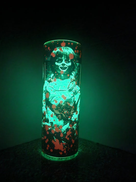 Annabelle Horror - Green Glow or Glossy Non-Glow - 20oz Stainless Steel Tumbler